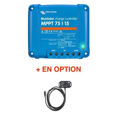 Régulateur de charge MPPT 75/15 VICTRON ENERGY BlueSolar