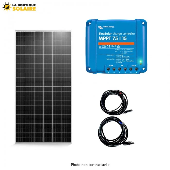 petit panneau solaire 50W en kit avec régulateur MPPT pour camping-car et  batterie 12V - H2R Equipements