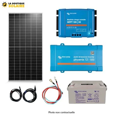 Kit solaire autoconsommation 380w avec batterie AGM 200Ah Panel Solaire -  500Va